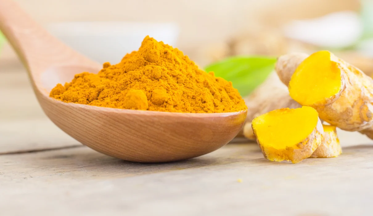 Healthy digestive system with turmeric helping with digestion