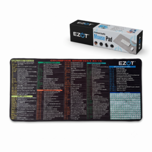 EZOT desk mat for laptop with shortcut keyboard mat and extended mouse pad design